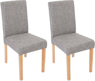 Hhg Nunca Usado] Lote De 2 Sillas De Comedor Silla De Cocina Littau, Textil, Gris, Patas Claras