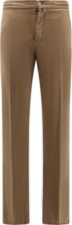 Kiton Ciro Paone Lyocell Trouser With Drawstring At Waist