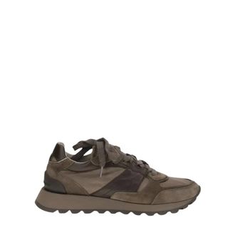 Brunello Cucinelli Schoenen, Dames, Bruin, 41 EU, Leer, Lage Leren Sneakers
