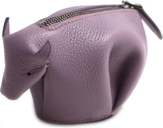 Loewe Purple Leather Coin Purse/Coin Case (Pre-Owned)