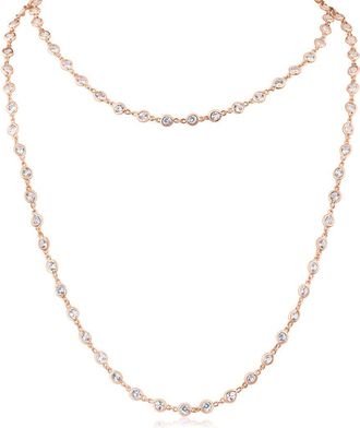 Kenneth Jay Lane Cubic Zirconia Station Chain Layered Necklace in Rose Gold at Nordstrom Rack