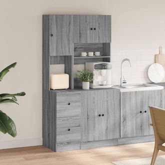 Berkfield Home Kitchen Cabinet Grey Sonoma 95x50x180 cm Engineered Wood | Size: 95 x 50 x 180 cm