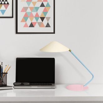 Tosel Lampe bureau metal Alt.35cm multicoldorado Pantalla: beige