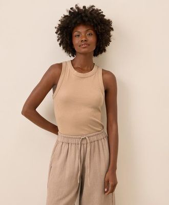Pact Perfect Rib Racerback Tank in Sesame at Nordstrom, Size Xx-Large