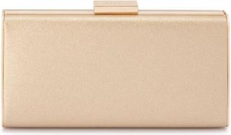 Olga Berg Precious Metallic Box Clutch in Champagne at Nordstrom