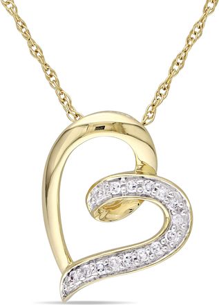 Mimi & Max Diamond Heart Necklace in 10k Yellow Gold