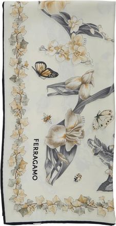Ferragamo Gaia Scarf - Dames - Zijden sjaals - Beige - ONE Size - Accessoires