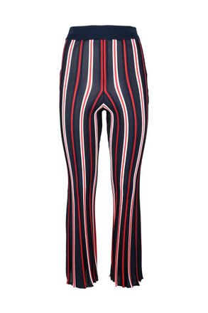 Elisabetta Franchi Knit Flare Trousers - Red/Blue