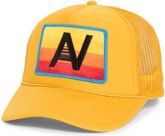 Aviator Nation Logo Rainbow Trucker Hat in Gold at Nordstrom