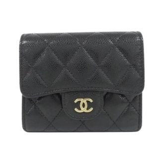 Chanel Pre-owned Tri-fold Portemonnee - Dames - Pre-owned - Zwart - Maat: ONE Size Leer