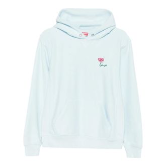Kenzo Boke Flower Geborduurde Rits Hoodie - Dames - Hoodies - Blauw - M - Katoen - Hoodies & sweatvesten