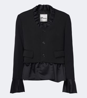 Comme Des Gar&ccedil;ons Chaqueta de lana con volantes y peplum