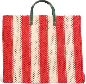 Clare Vivier Simple Crochet Tote in Cream/Bright Poppy Crochet at Nordstrom