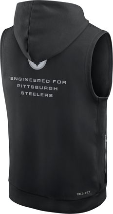 Nike Pittsburgh Steelers Sideline Nike Mens Dri-FIT NFL Sleeveless Pullover Hoodie in Black | 03B400A7L-0CN