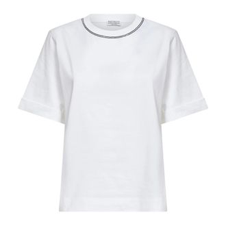 Brunello Cucinelli Brunello Cucinelli, T-Shirts, female, White, Size: XS Brunello Cucinelli T-shirts and Polos