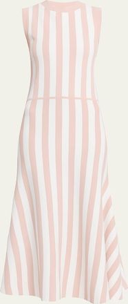 Zankov Faye Striped Knit Sleeveless Midi Dress