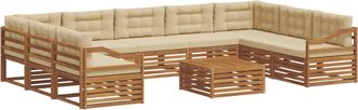 vidaXL Conjunto De Sof&aacute;s De Exterior 10 Uds. Natural Y Beige Vidaxl