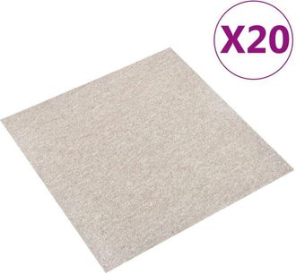 vidaXL Quadrotte di Moquette 20 pz 5 m&sup2; 50x50 cm Beige Chiaro - Vidaxl