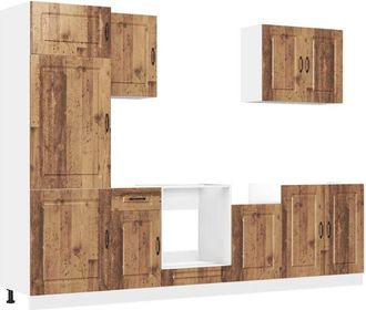 vidaXL Vidaxl - Mueble cocina Kalmar madera vieja 7 pzas madera contrachapada