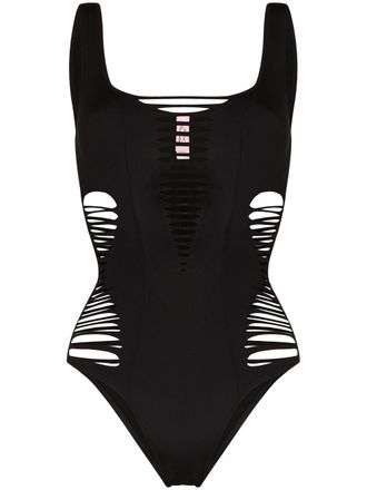 Agent Provocateur Costume intero Dakotta semi trasparente - Nero