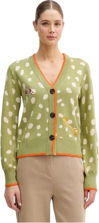 Never Fully Dressed Polka Dot Cardigan - Dames - Vesten - Groen - S - Polyester - Truien & Vesten