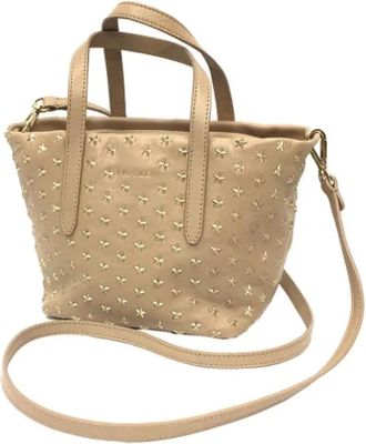 Jimmy Choo London Pre-owned Handbags, female, Beige, Size: ONE SIZE Pre-owned Leather Shoulder Bag
