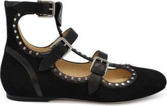 Jimmy Choo London Hartley Ballerina - Dames - Ballerinas - Zwart - 35 1/2 EU - Leer - Schoenen