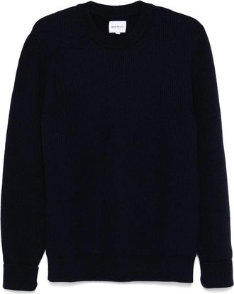 Norse Projects Merino Henning Sweater - Heren - Ronde hals truien - Blauw - M - Truien & Vesten