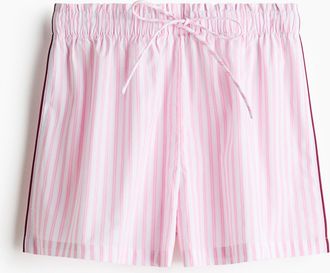 H&M Schlafshorts aus Baumwolle - Rosa/Gestreift