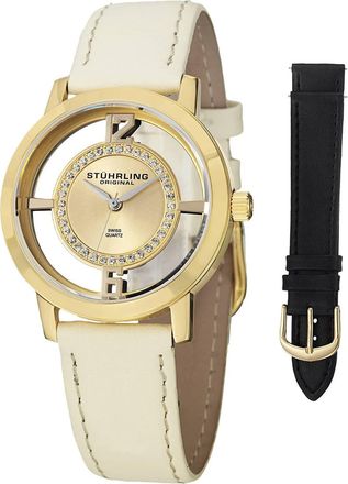 Stührling Womens Winchester Gold Dial Watch
