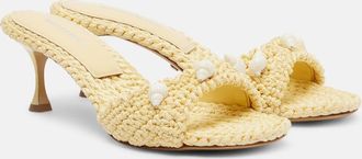 Mach & Mach Embellished crochet mules