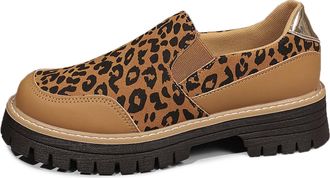 Generic Women Casual Slip On Shoes Soft Sole Non Slip Square Toe Breathable Comfortable Walking Footwear Lightweight Flexible Design (Khaki, 5.5)