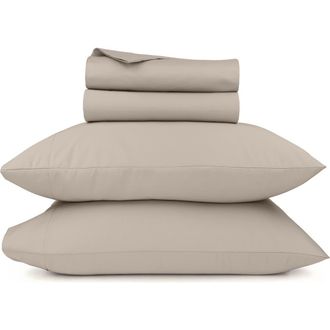 California Design Den Grand Indulgence 1000 Thread Count 100% Cotton Sateen Sheet Set in Beige (Sand Tone) at Nordstrom, Size Queen