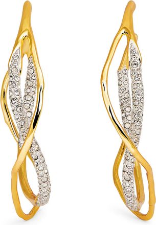 Alexis Bittar Gold-Plated Pav&eacute; Crystal Intertwined Hoop Earrings