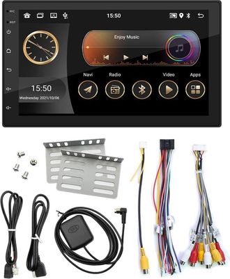 OEM Reproductor Multimedia Est&eacute;reo Universal Para Coche Con Pantalla T&aacute;ctil Ips De 7 Pulgadas, 2+32 Gb, Android Auto Y Carplay, Sin Bluetooth Ni Gps