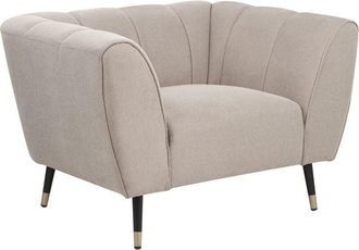 Beliani Beliani - Fabric Armchair Wide Deep Seat Low Backrest Tufted Taupe Orsta