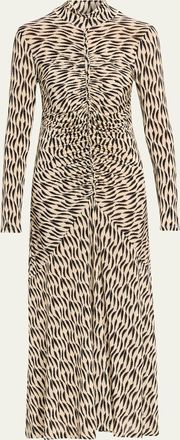 Ulla Johnson Ida Ruched Turtleneck Midi Dress