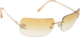 Chanel Pre-owned Accessories, female, Orange, Size: ONE SIZE Pre-owned Metal Sunglasses
