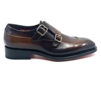 Santoni Business Schoenen - Heren - Nette schoenen - Bruin - 40 1/2 EU - Leer - Schoenen