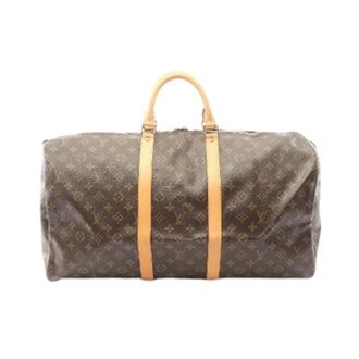 Louis Vuitton Pre-owned Keepall55 Monogram Boston Bag - unisex - Pre-owned - Bruin - Maat: ONE Size Leer