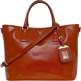 Prada Pre-owned Vintage Tote Bag - Dames - Vintage Shopper - Oranje - ONE Size - Leer - Vintage