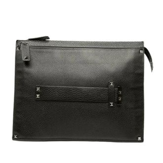 Valentino Pre-owned Vintage Studded Calf Leather Clutch - Dames - Pre-owned - Zwart - Maat: ONE Size Leer