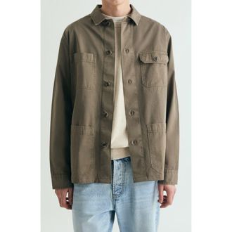 Scalpers Overshirt with Buttoned Pockets in Khaki at Nordstrom, Size X-Large