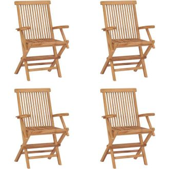 vidaXL Vidaxl - Sedie da Giardino Pieghevoli 4 pz in Legno Massello di Teak