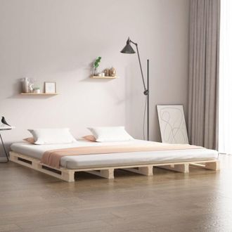 vidaXL Letto a Pallet 135x190 cm Double Legno Massello di Pino - Vidaxl