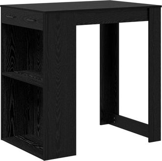 vidaXL Bar Table Black Oak 102 x 70 x 103.5 cm Engineered Wood vidaXL