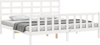 vidaXL Bed Frame without Mattress White 200x200 cm Solid Wood Pine Vidaxl