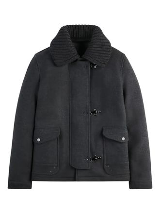 Fay knitted-collar jacket - Grey