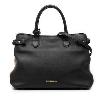 Burberry Pre-owned Burberry Medium Leather and House Check Banner Satchel Ladies K90OYSO4PDOMPEKG