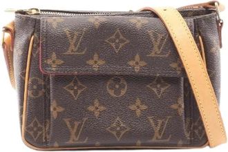 Louis Vuitton Pre-owned Vivasite PM Monogram Coated Canvas Schoudertas - Dames - Vintage Schoudertas - Bruin - ONE Size - Leer - Vintage